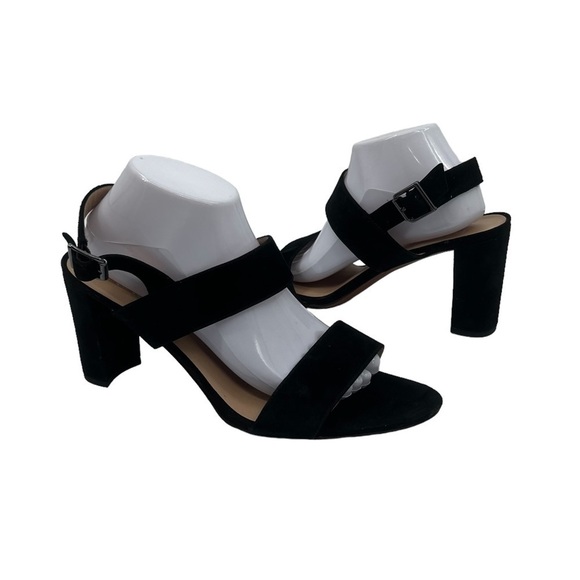 Franco Sarto Black Suede Rumi Block Heel Sandals Size 11 Women’s - Picture 1 of 10